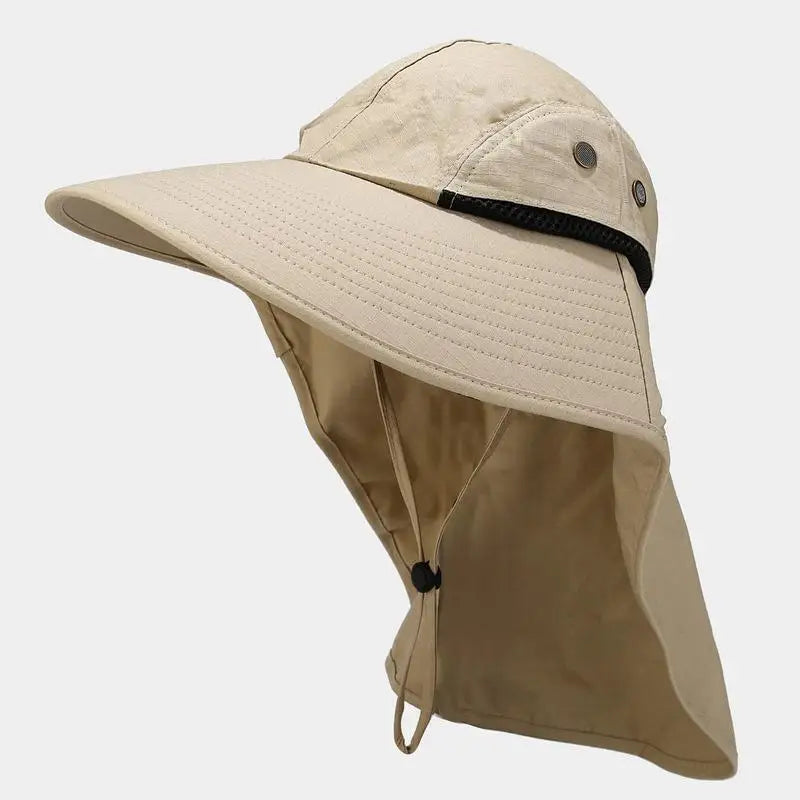 Large Brim Sun Protection Fishing Hat, Quick-Dry Mesh UV-Proof Outdoor Hat
