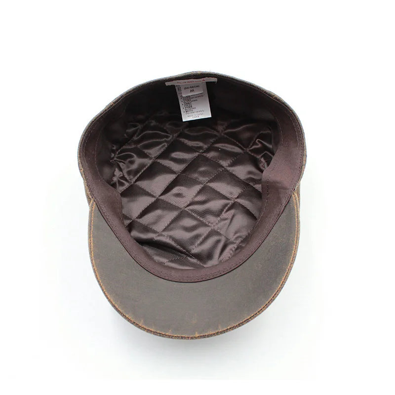 Retro Octagonal Newsboy Cap Man Peaked Beret