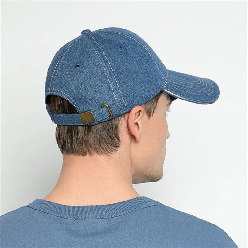 Denim Fabric Baseball Cap Fashion Long Brim Sun Hat