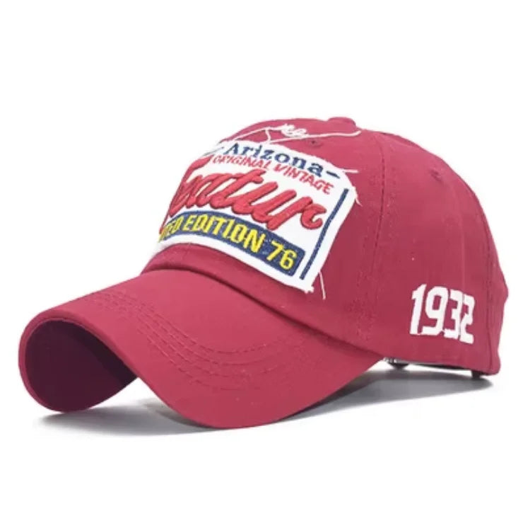 Six Colors Letter Embroidery 1932 High Quality Washed Custom Hat
