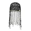 Tassel Hollow Jacquard Knitted Nylon Baotou Hat Women's
