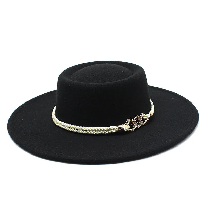 Wide Brim Felt Fedora Hat Women Men Wool Derby Top Hats