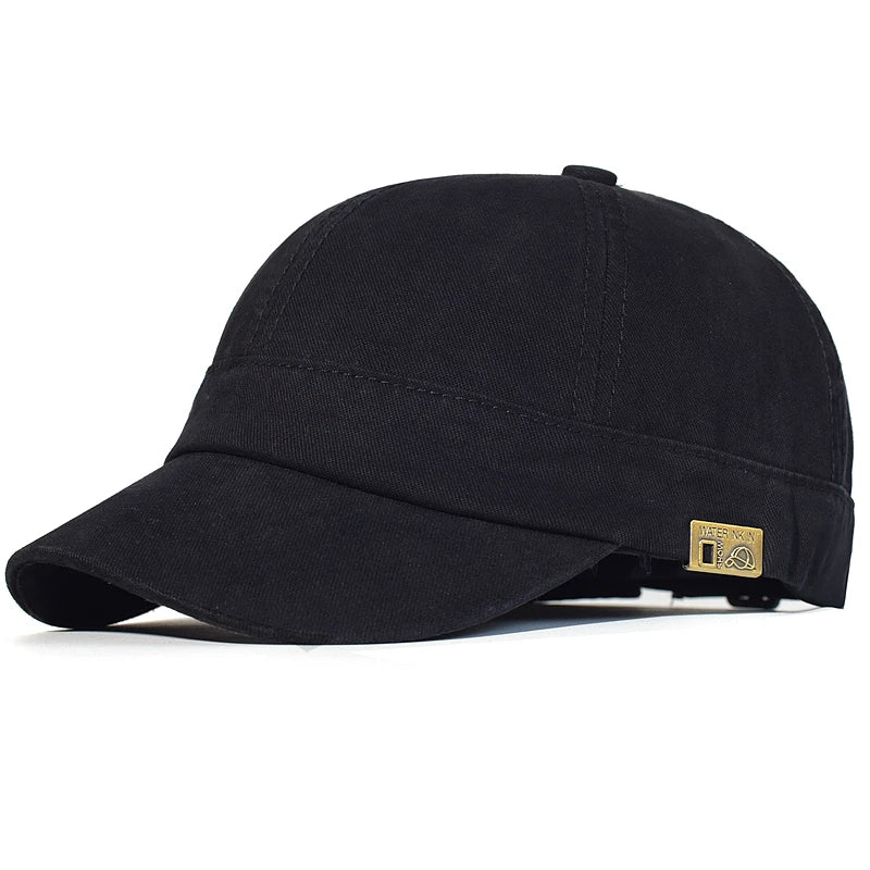 Short Brim Baseball Cap Cotton Men Women Soft Vintage Dad Hat