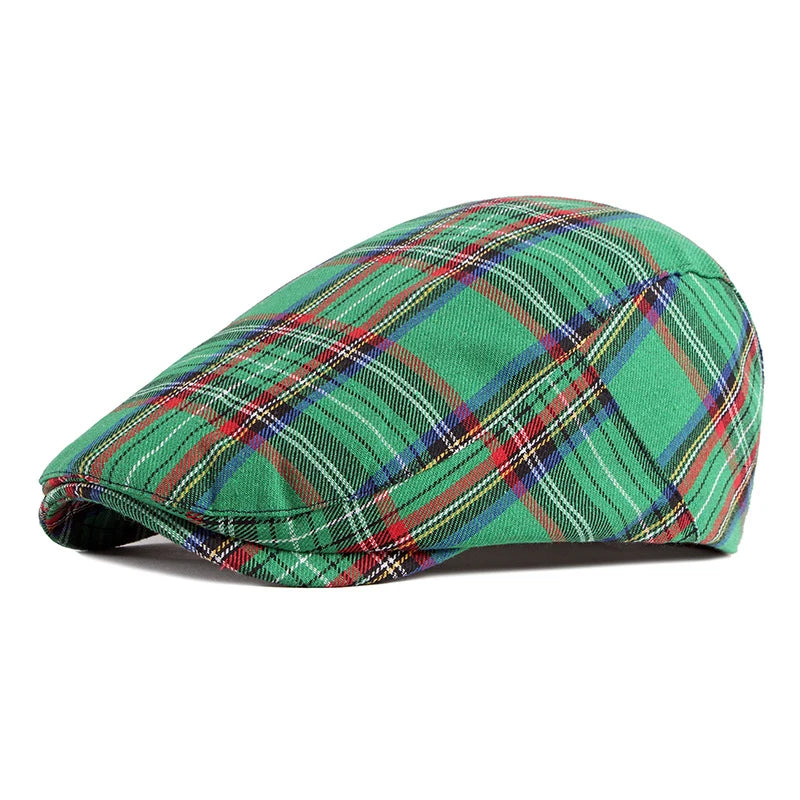 Fashion Fine Stripe Lattice Berets Hat Women Men Spring Summer