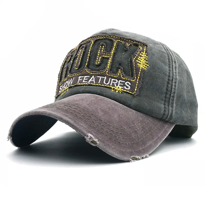 High Quality Letter Rock Embroidery Cotton Baseball Cap