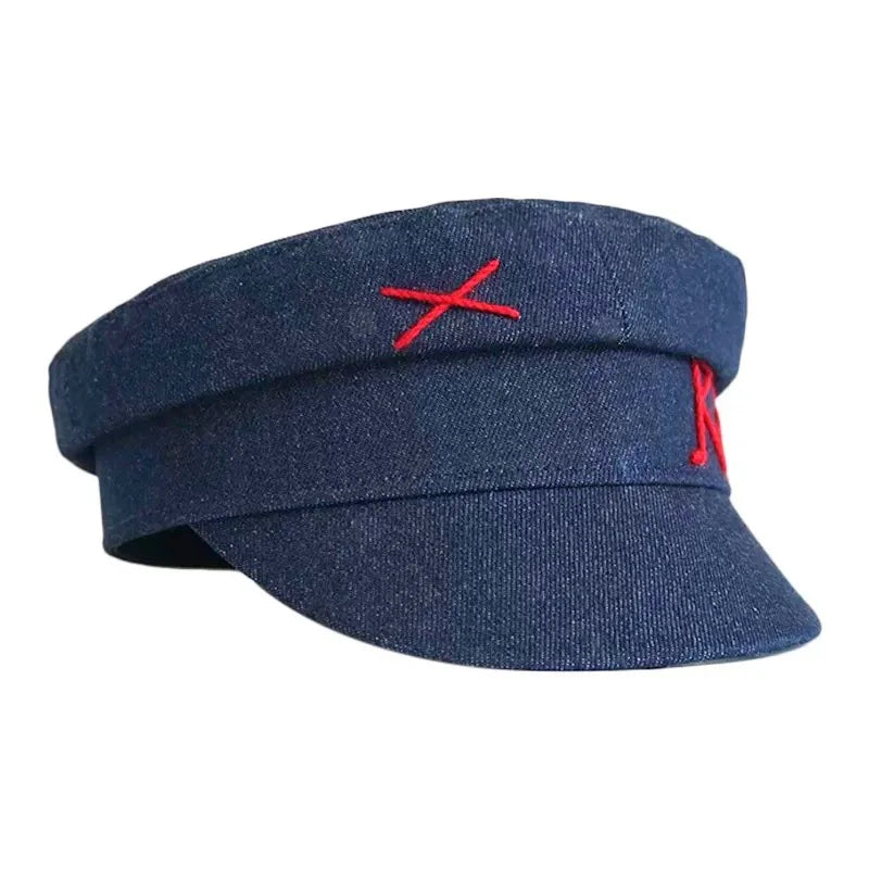 Women Denim Newsboy Caps Casual Flat Military Cap