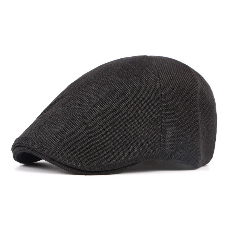 2024 Spring Polyester Solid Color Newsboy Caps Flat Peaked Cap