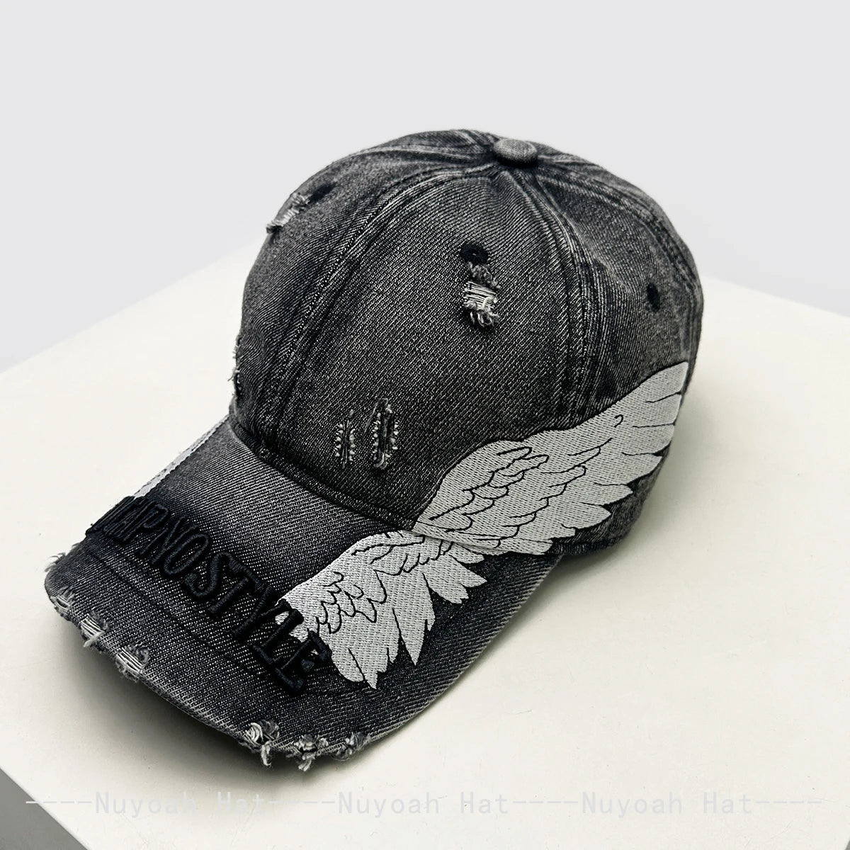 Embroidered Letters Dual-Bladed Angel Wings Baseball Hats