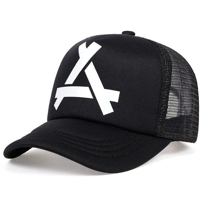 Street Versatile Letter A Mesh Breathable Baseball Cap for Wen and Women