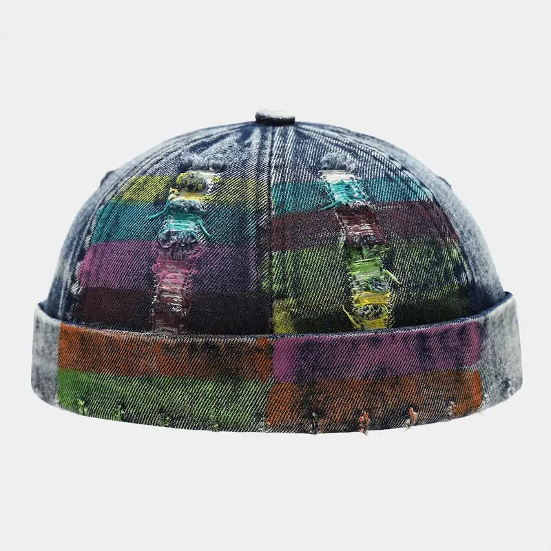 Spring And Summer Cotton Print Docker Cap Brimless Hat