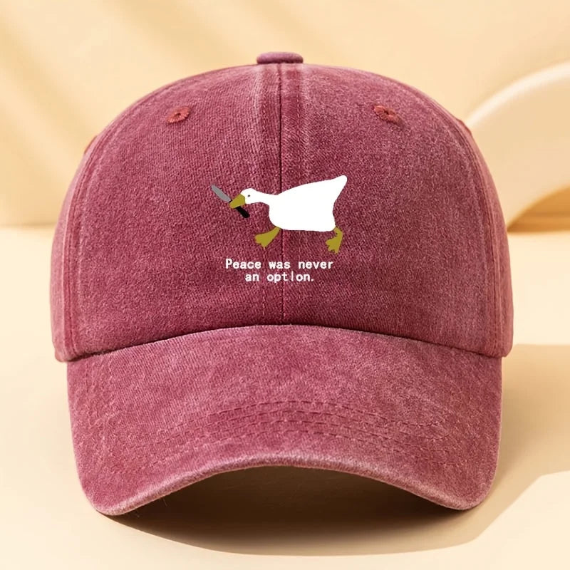 A Running Goose Fashionable Printed Baseball Cap Versatile Outdoor