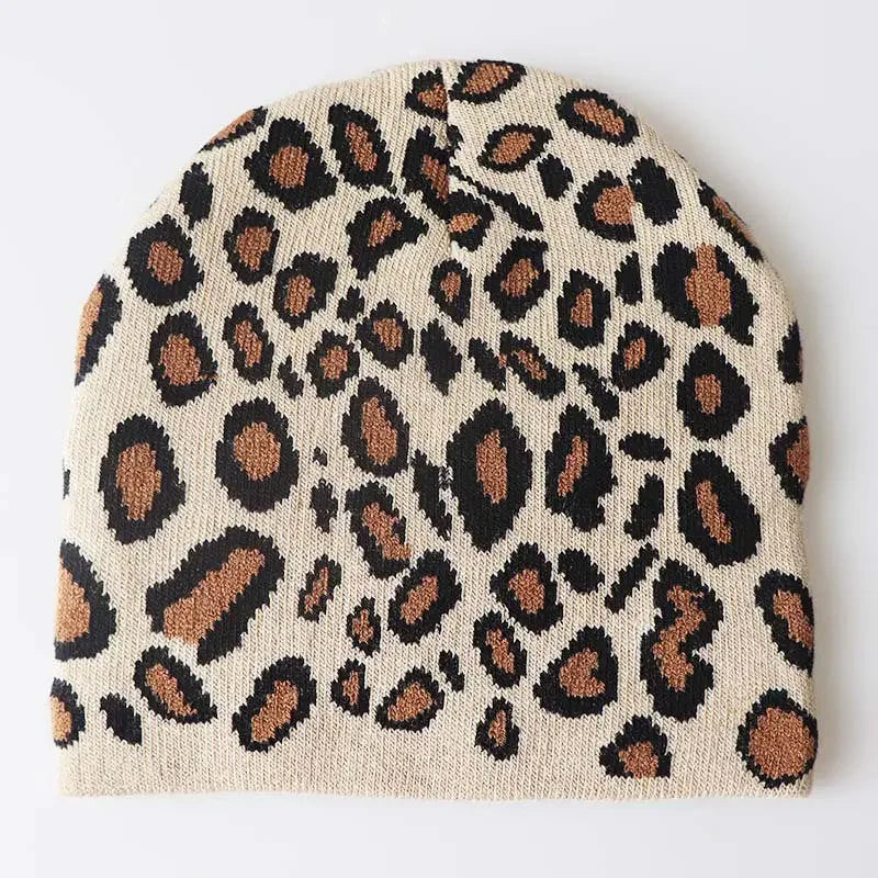 Leopard Keep Warm Unisex Short Knitting Beanie Hat
