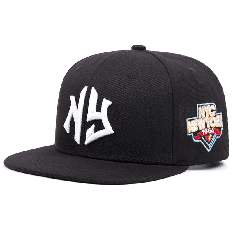 Men's Fashion Letter NY1664 Embroidered Snapback Hat Hip Hop Cap