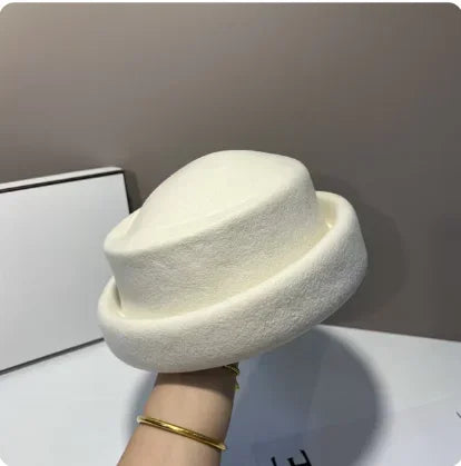 Japanese Retro White Black Brown Camel Wool Beret Women's Autumn And Winter