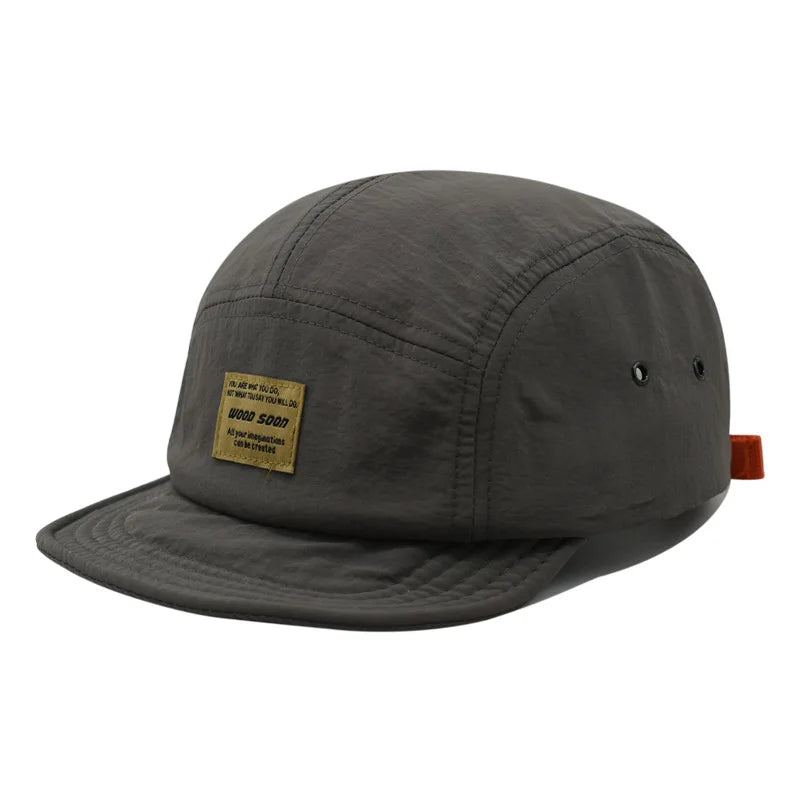 Fashionable Slim-Fit Patch-Lettered Five-Piece Fabric Quick-Drying Baseball Cap