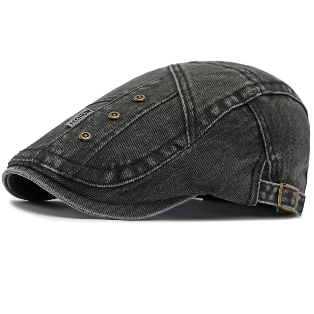 Male Female 100% Cotton Ivy Flat Cap Unisex Spring Adjustable Beret Cap