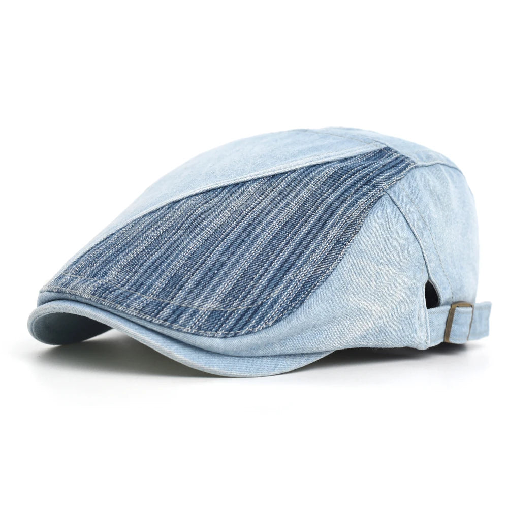 Four Seasons Washed Denim Newsboy Cap