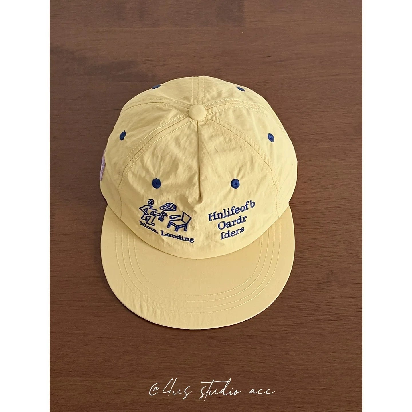Korean Fashion Letter Embroidery Flat Brim Drying Hat for Men and Women Summer