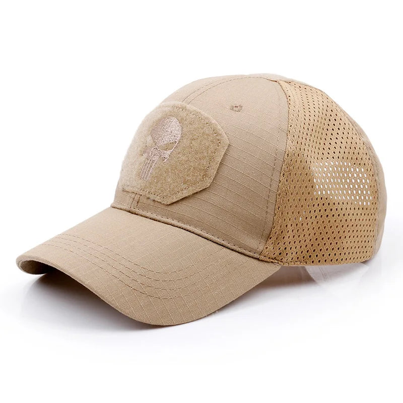 2024 New Summer Camouflage Skull Baseball Mesh Cap