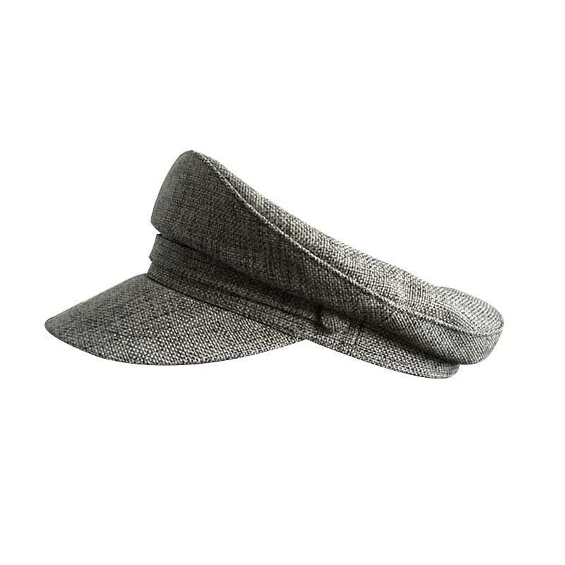 Summer Preppy Style Linen Navy Cap For Men Women Outdoor