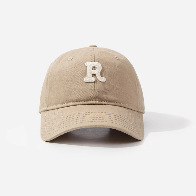 Embroidery Letter R Men Baseball Cap For Women