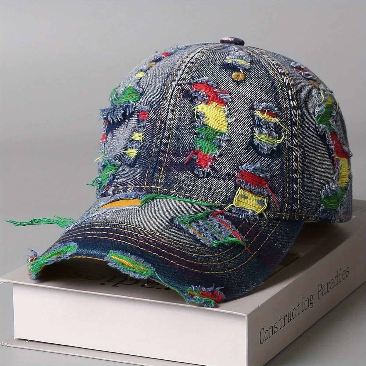 Unisex Retro Distressed Denim Baseball Cap