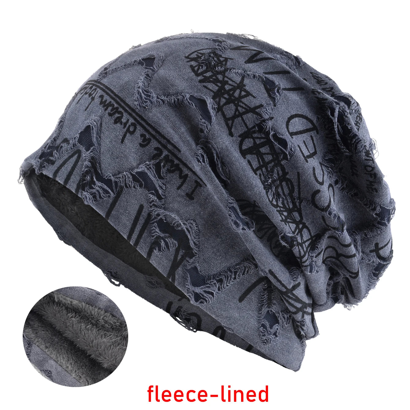 Letter Print Beanie Hat For Women Men Vintage