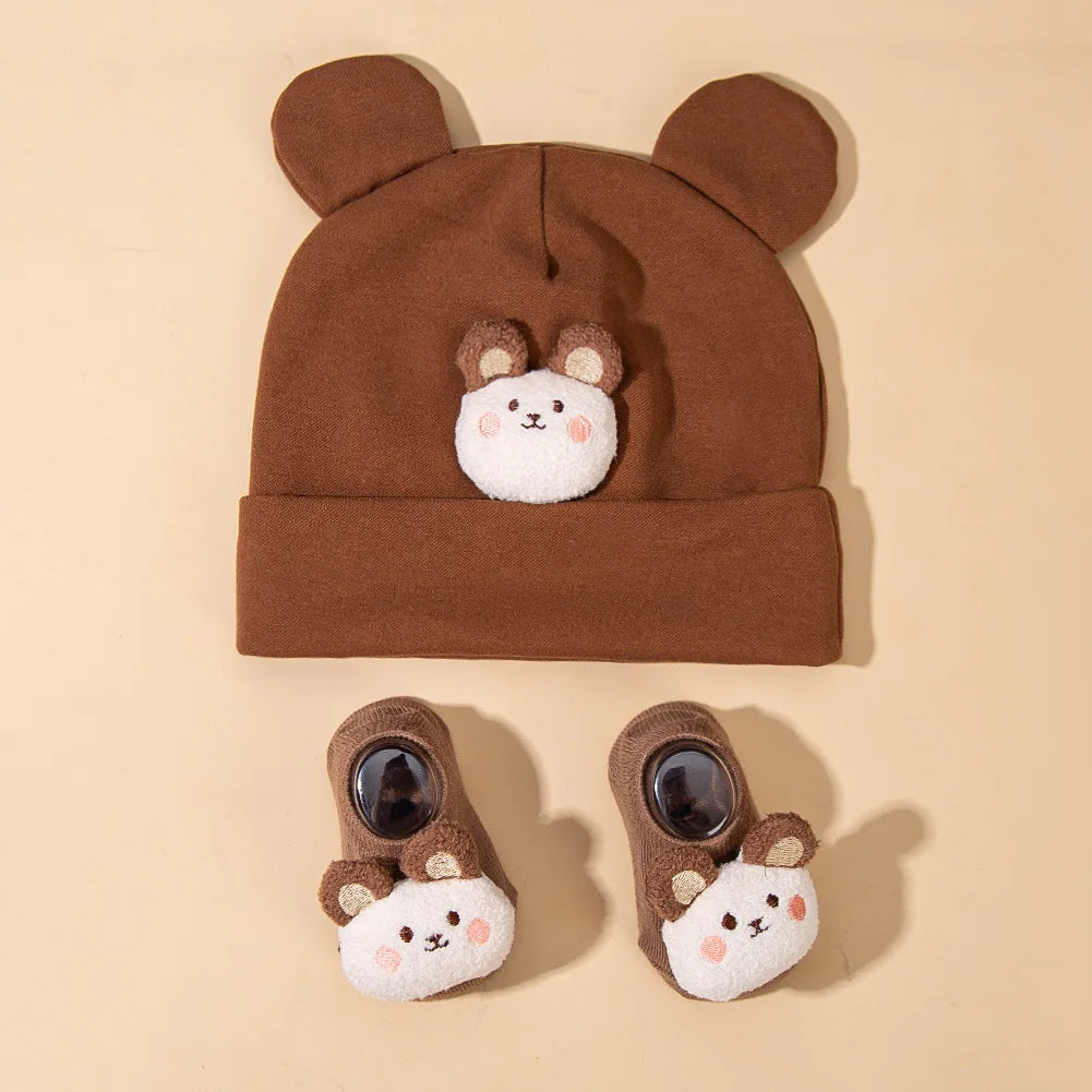 Autumn Winter Cute Bear Baby Turban Hats