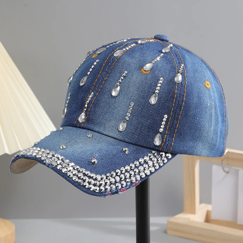 Adjustable Breathable Rhinestone Baseball Cap