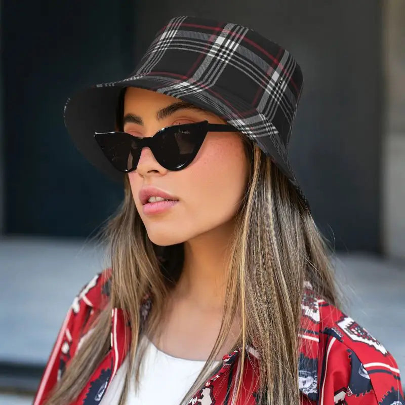 Custom GTI Tartan Bucket Hat Sun Beach Packable Fisherman Cap