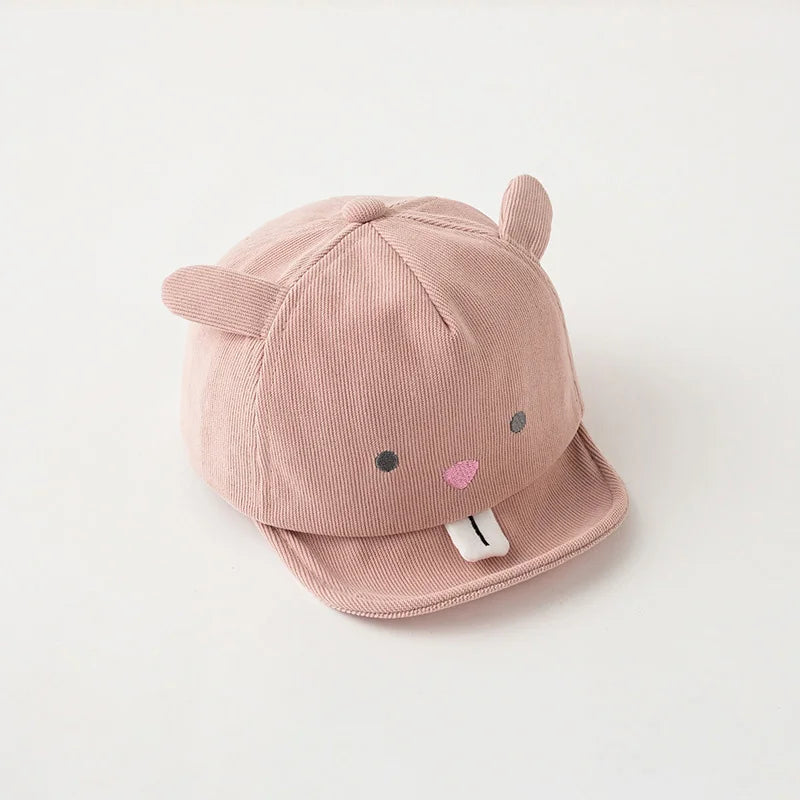 Cute Animal Baby Baseball Cap, Cartoon Dinosaur And Rabbit Baby