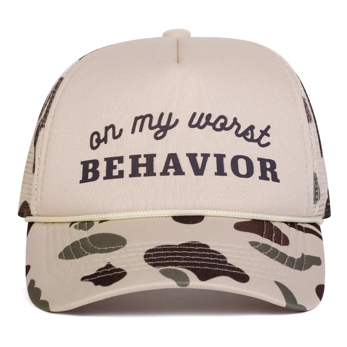 Unisex Behavior Letter Printed Baseball Net Caps Spring and Summer