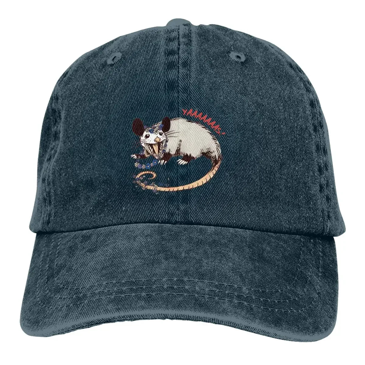 Daisy Chain Opossum Possum Yaaaas! Baseball Caps