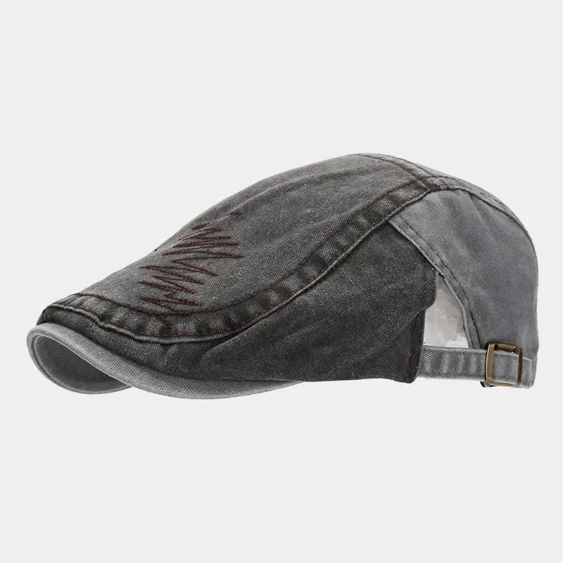 Spring Cotton Print Newsboy Caps Flat Peaked Cap