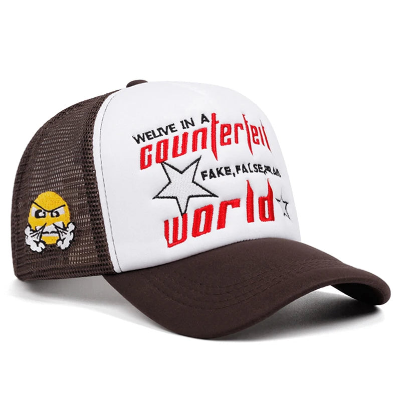 Creative Baseball Hat World Letter Anger Embroidered Hip Hop Hat