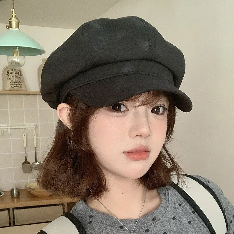 Vintage Newsboy Cap Women Octagonal Beret Hat