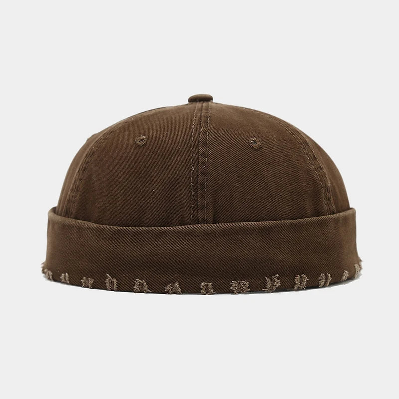 New Custom Logo Retro Washed Cotton Brimless Hat