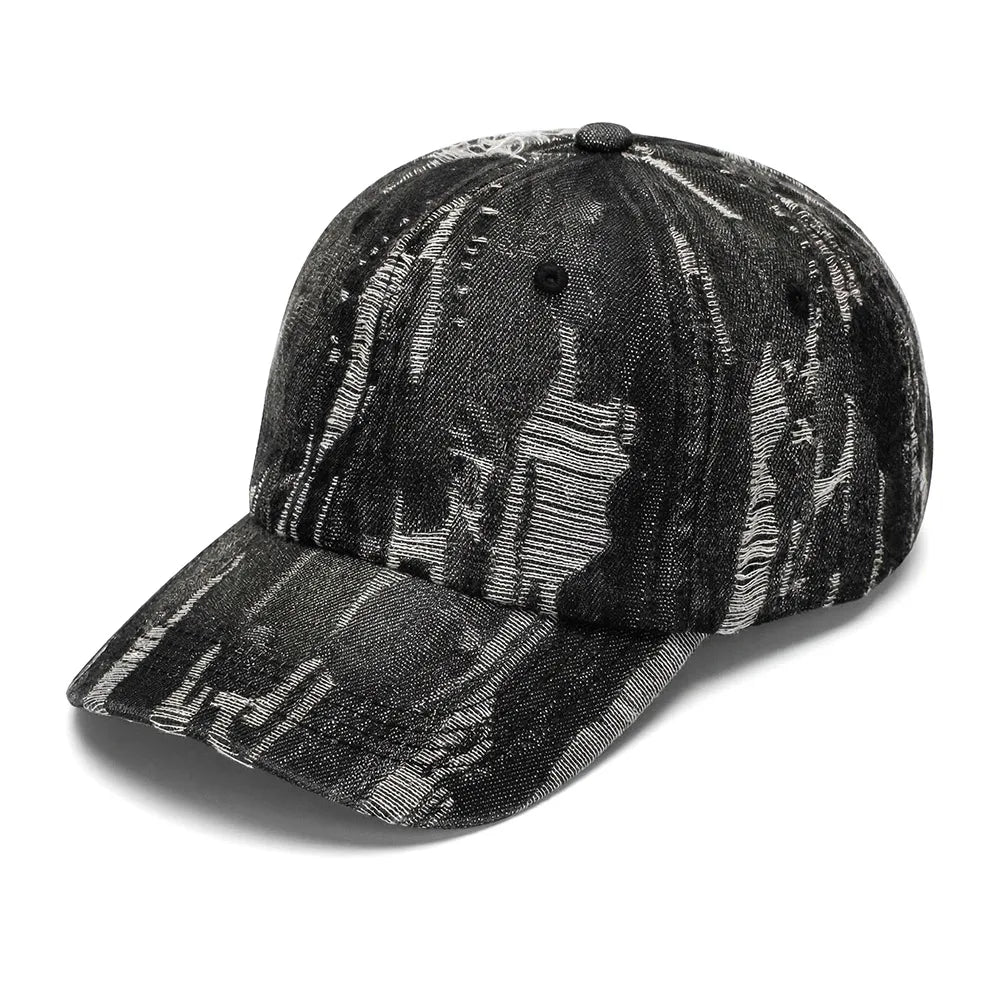 Vintage Distressed Washed Denim Baseball Cap
