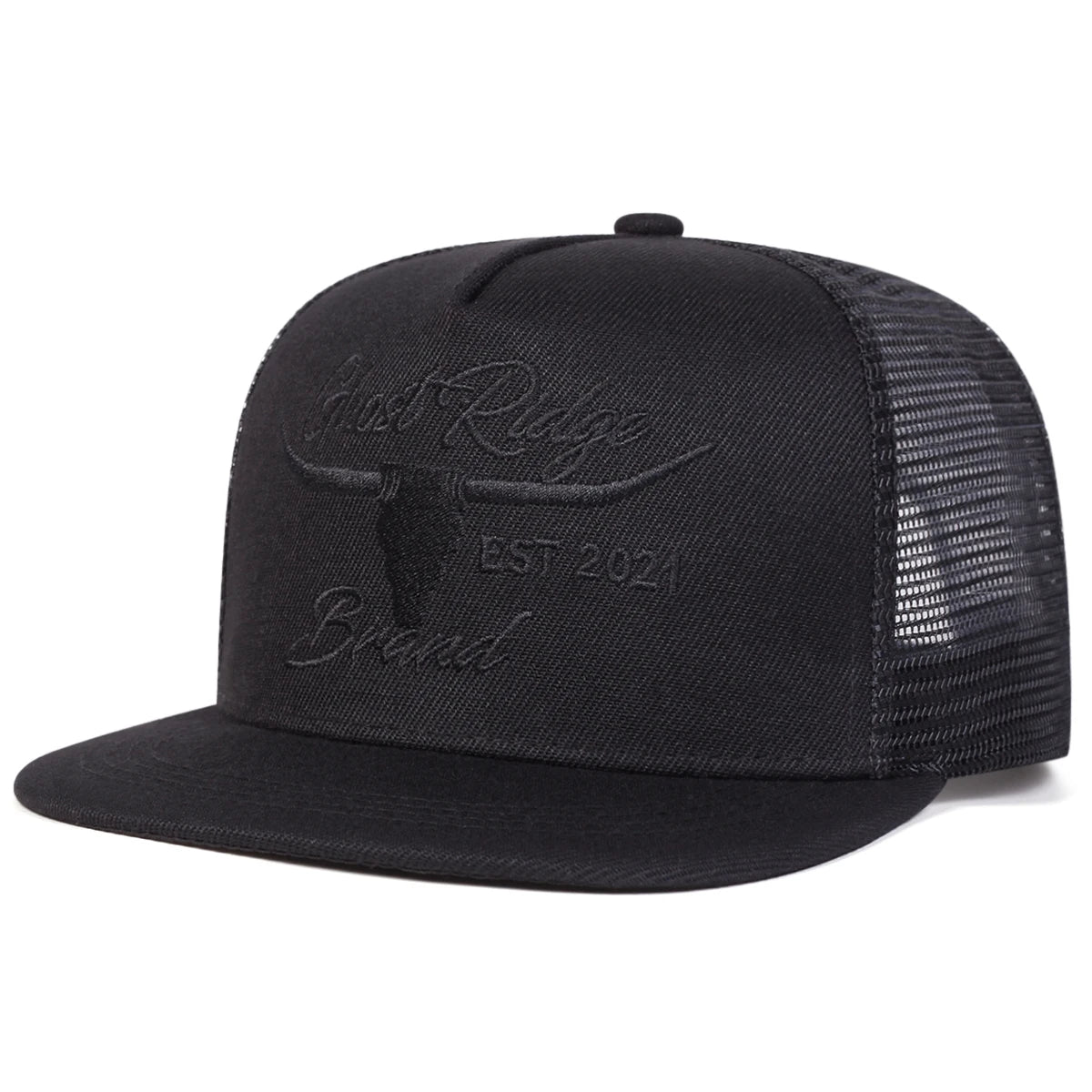 Unisex Bullhead Letter Embroidery Hip-hop Net Hats Spring Summer Outdoor