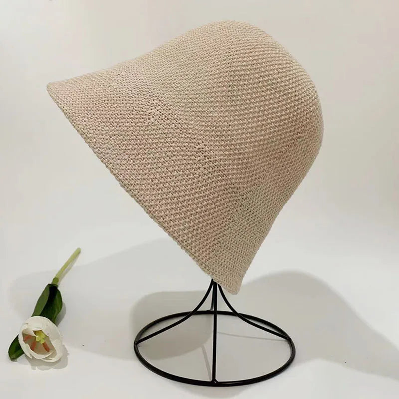 Versatile Bucket Hat Women Summer Hat Weave Sun Hat