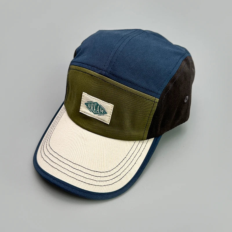 American Color Block Letter Retro Baseball Hats New Men Woman