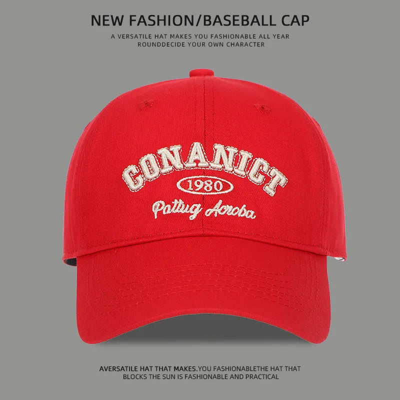 3D Letter Embroidered Soft Top Baseball Cap