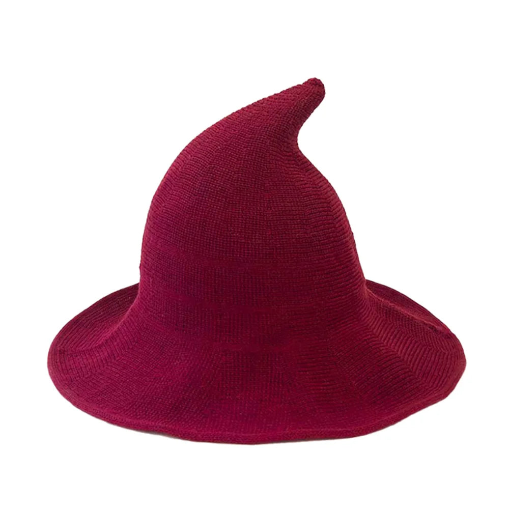 Halloween Witch Hat Long Point Hat Knitted Cap For Women Halloween Party Hat
