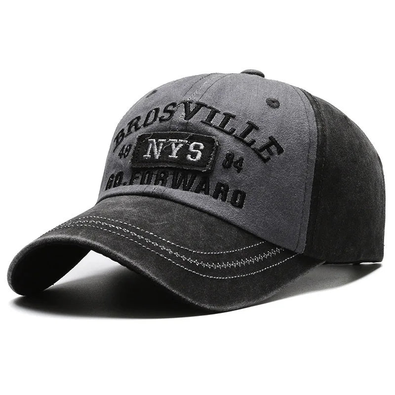 Vintage Washed Cotton Baseball Cap For Men Adjustable