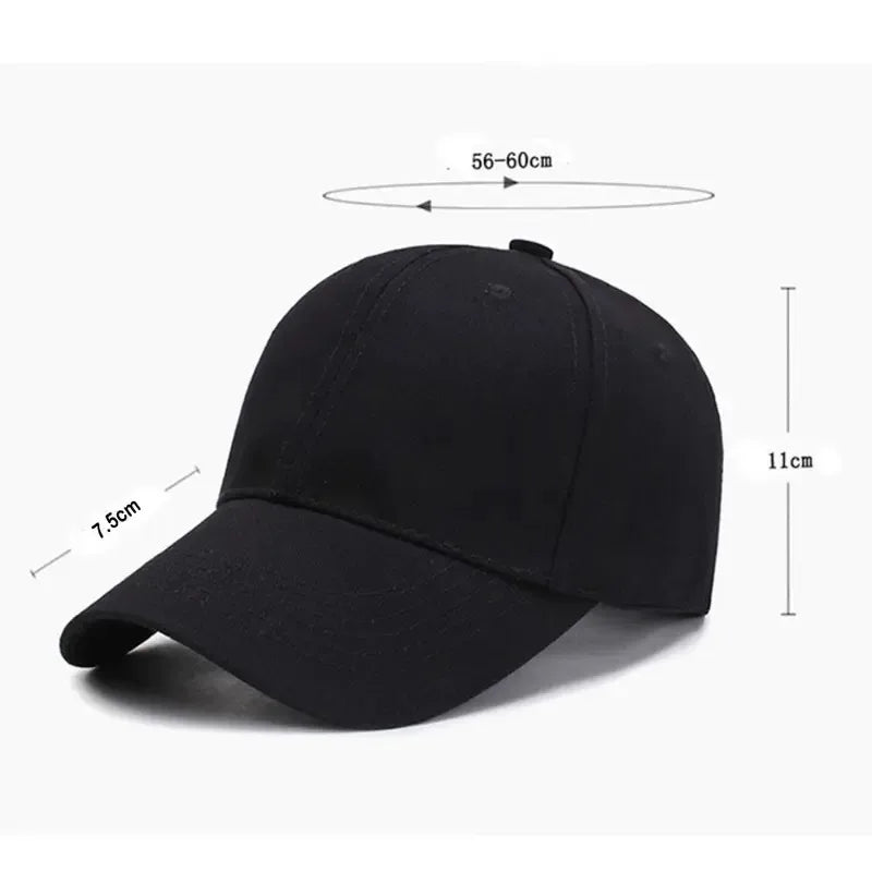 Black Baseball Cap for Men & Women - Cotton Sports Hat for Casual Summer Wear