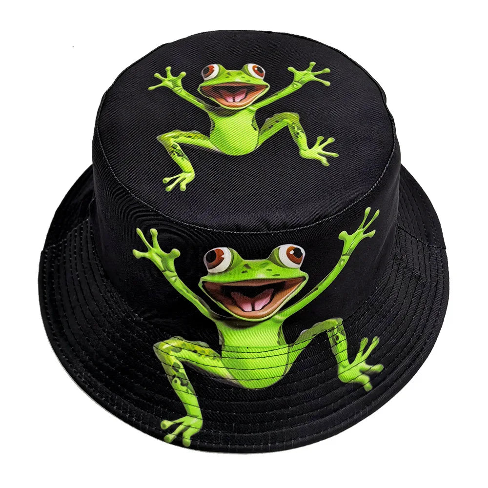 Funny Cartoon Frog Pattern Panama Hats