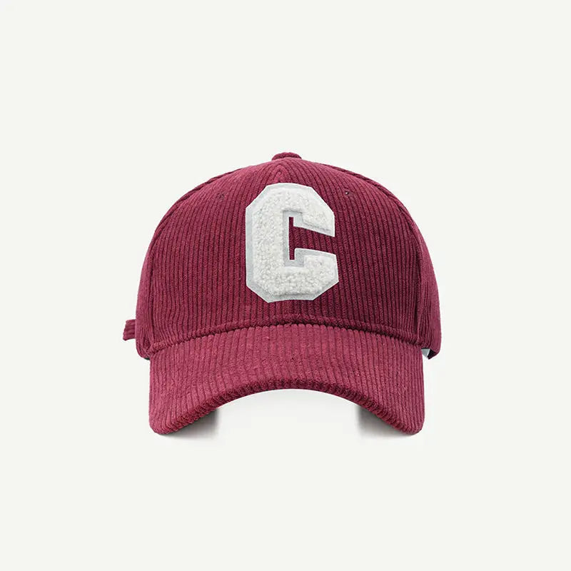 Corduroy Baseball Cap Ladirs Fashion C Letter