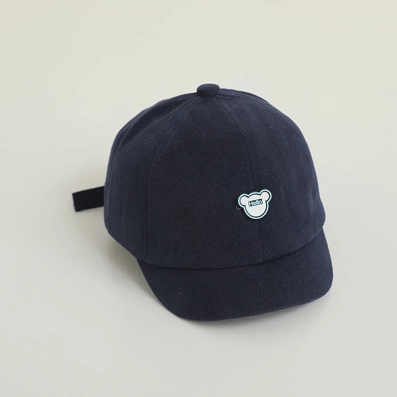 Korean Kids Bear Baseball Hat Solid Color Duck Tongue Cap