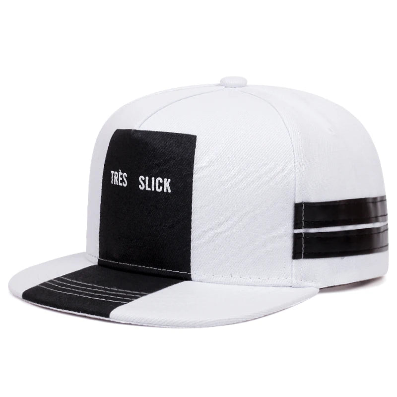 Flat brimmed Hat Tres Slick Striped Street Trendy Hip Hop Hat