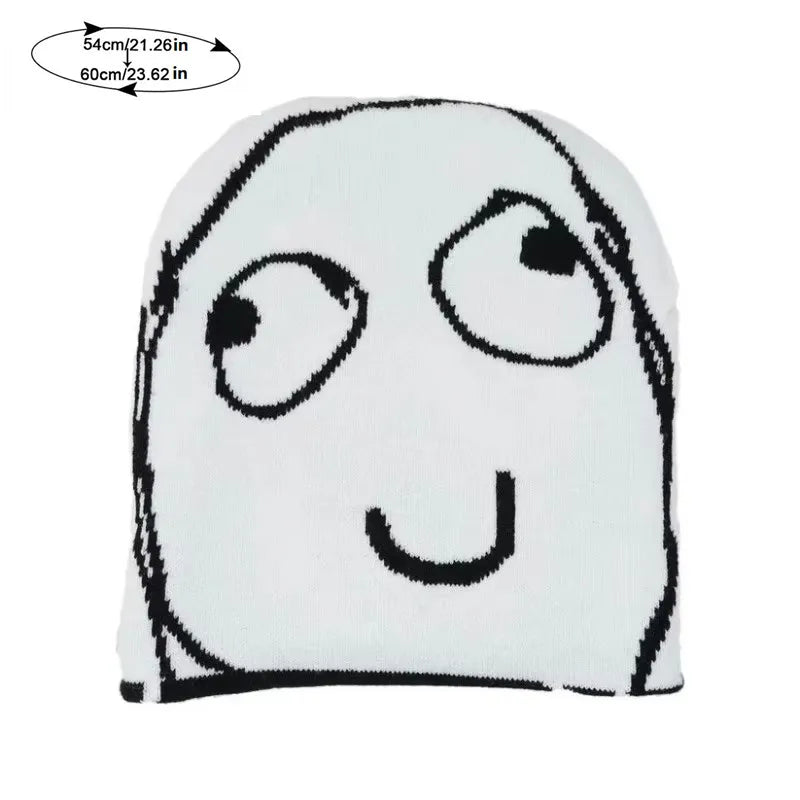 Funny Cartoon Face Knit Beanie Unisex Winter Hat
